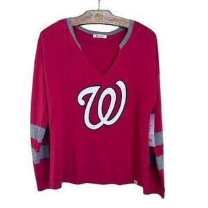 Washington Nationals Shirt Women's Size‎ M Medium Red Long Sleeve New NWT MLB